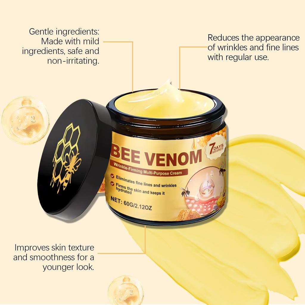 Bee Venom Firming Cream for Sagging Skin Lifting Tightening Anti Wrinkle Fade Fine Lines Hydrating Multi Action Body Cream