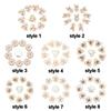 10PCS Pearl Flower Rhinestone Buttons Sparkling Crystal Hairpins Decoration Clothes Sewing Accessories