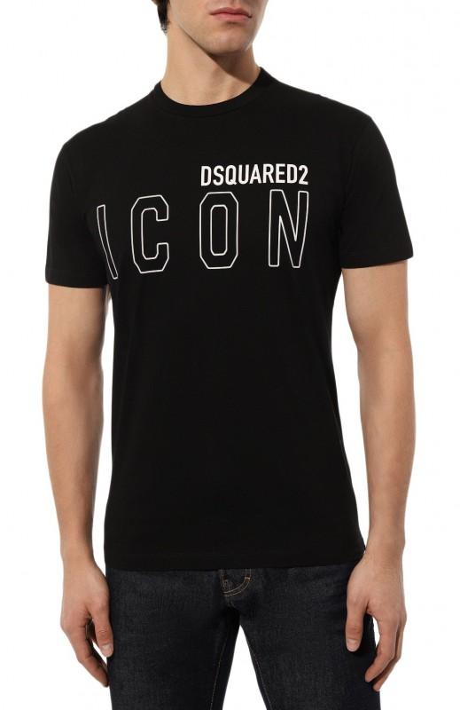 Značkové tričko DSQUARED2 icon nero -45% - Velikost: XL