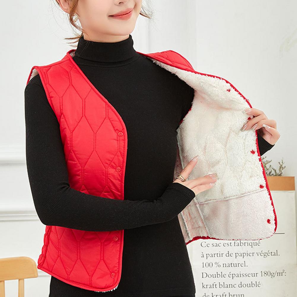 Women Waistcoat Women Vest Coat Women's Fall Winter Sleeveless Vest Coat with Pockets Soft Thick Padded for Warmth