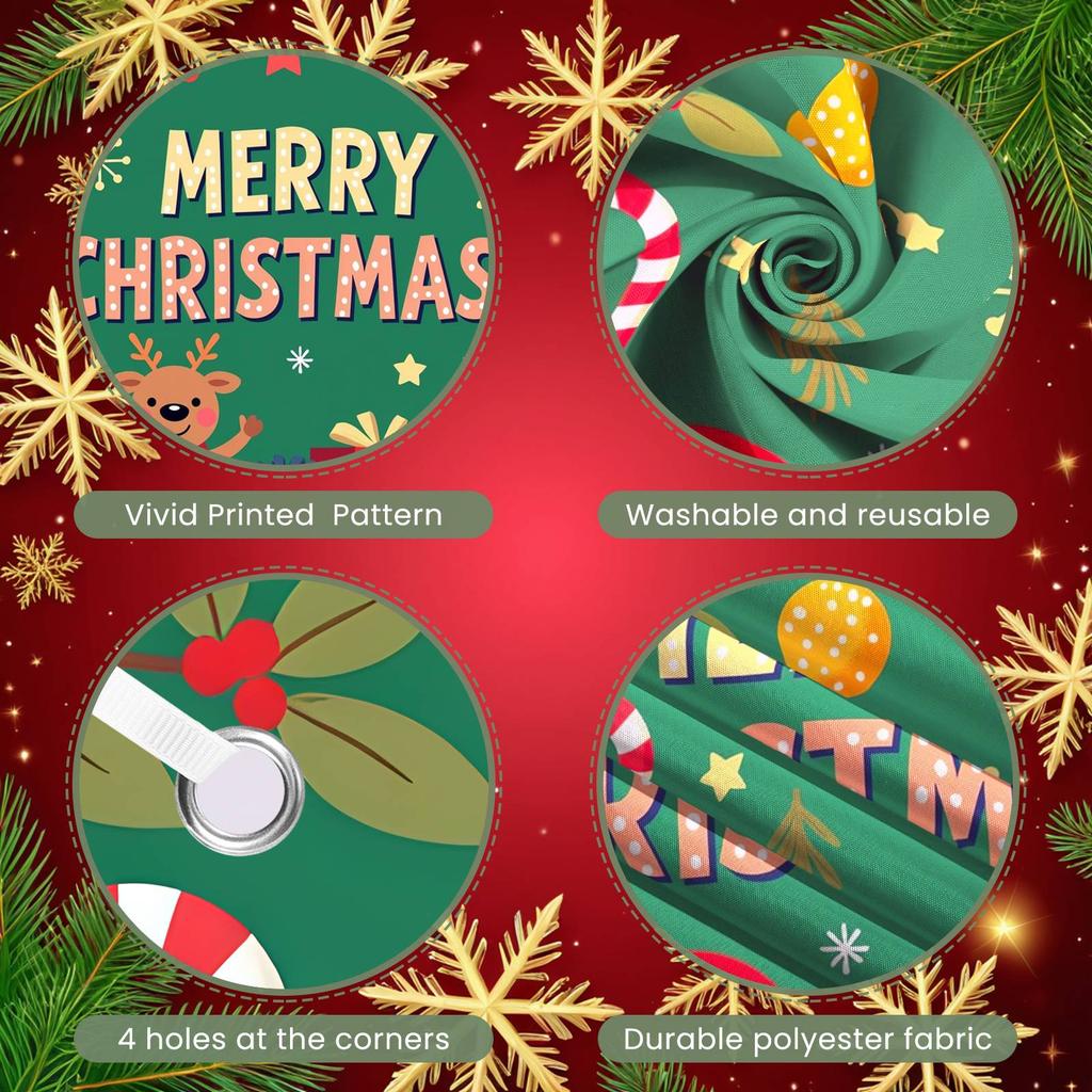 Merry Christmas Banner Santa Claus Holiday Backdrop Xmas Display Candy Cane Holiday Festive Backdrop For Xmas Event Winter