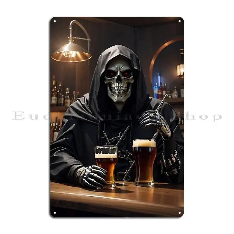 Beer And Death Metal Plaque Poster Cinema Living Room Print Party Decoration Tin Sign Poster