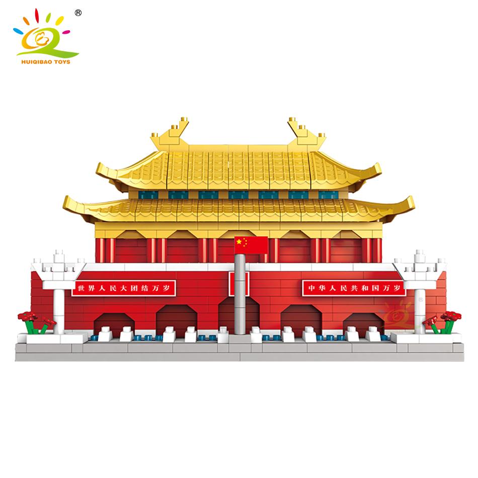 1780pcs Mini Tian An Men Micro City Architecture Model Construction Blocks Street View Diamond Building Bricks Playthings Kid