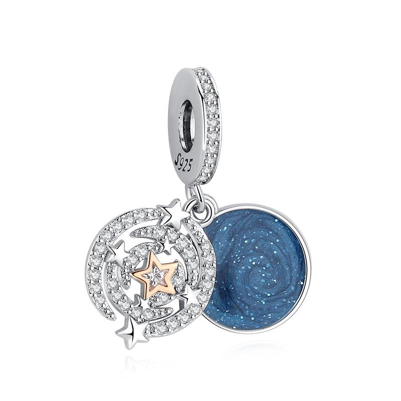 Original 925 Sterling copper Charm Bead Family Tree Mom Pendant Safety Chain Charms Rose Gold Fit Brand Bracelets DIY Zircon