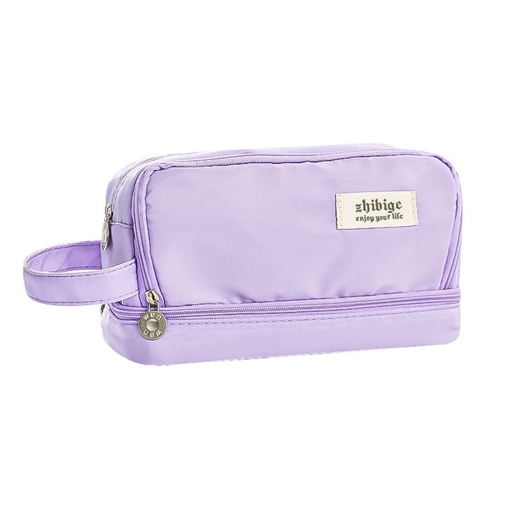 

Dopamine Student Большая вместимость Многофункциональный пенал Сумка для ручек Макарон Цветной милый пенал Сумка для хранения 21X9X12CM фиолетовый