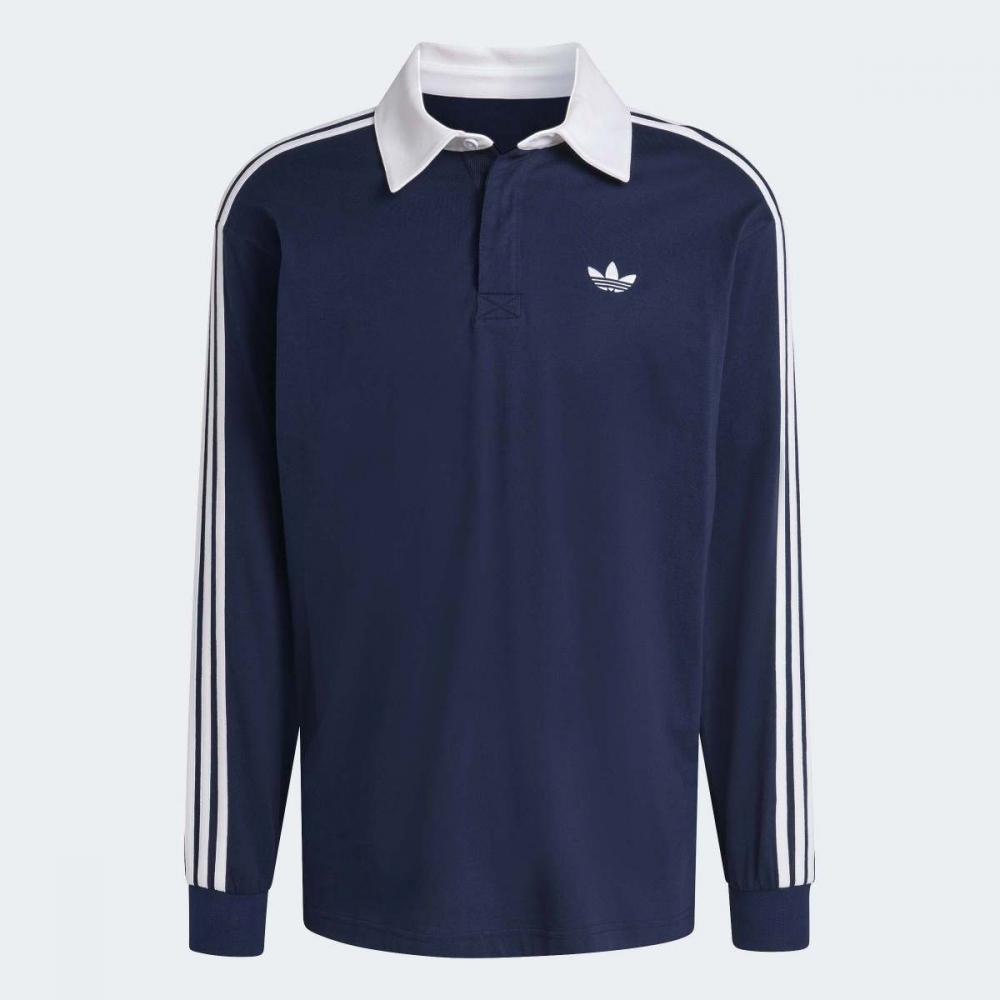 Adidas 3 Stripe Rugby Long Sleeve Polo Ke3574