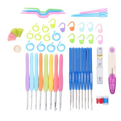Set Uncinetti 16 Pezzi Uncinetti Acciaio Inossidabile Manico in Plastica Operazione Facile Set Aghi da Uncinetto per
