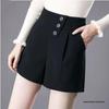 Women's High-Waist A-Line Shorts: Versatile Slimming Wide-Leg Casual Trousers for Spring and Autumn.