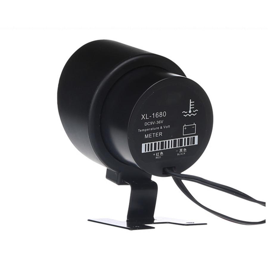 DC12V/24V Car LCD Digital Voltmeter Water Temp Gauge Meter With Bracket