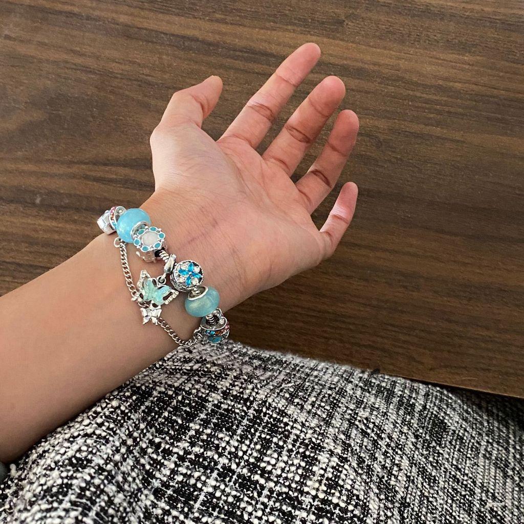 Schmetterlings-Charms Perlenarmband Für Damen und Herren Mit Vintage Silberfinish Als ReiseGeschenk