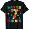 Master Builder 7th Birthday 7 Year Old Brick Building Blocks T-Shirt