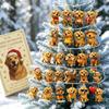 Christmas Collection Set 2026 Advent Calendar Box with 24 Dog Acrylic Ornaments, 2D Flat Hanging Gold Plated Pendants Charms, Countdown Blind Gift for