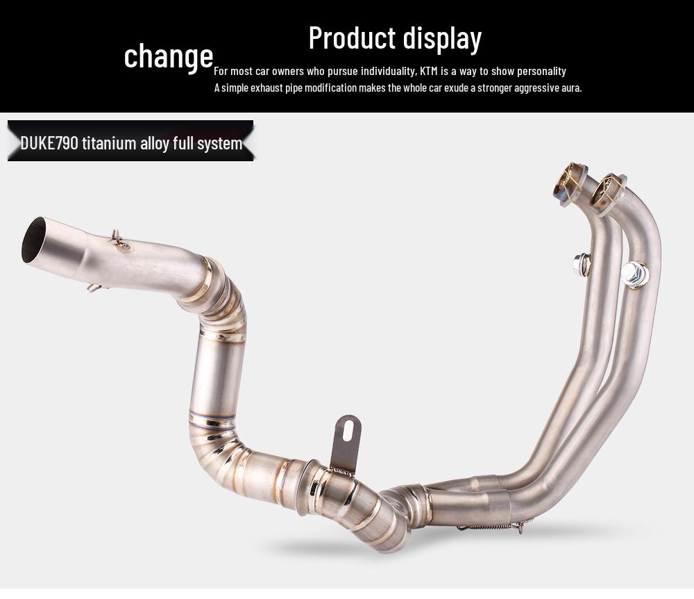 DUKE790 Titanium Exhaust Front Section: Non-Destructive AR Tail Upgrade.