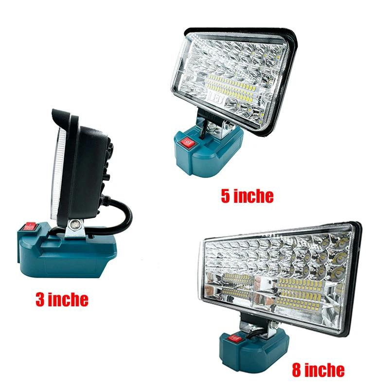 3/5/8 Inch Flashlight LED Work Lights For Makita 18V Li-ion Battery Emergency Light Camping Site Light Lighting Tools