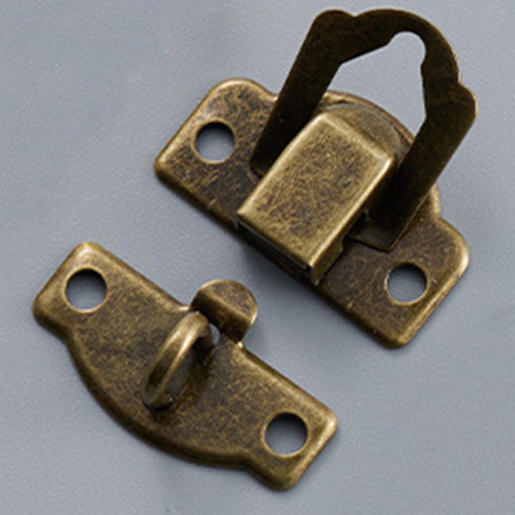 4pcs Vintage Iron Buckle Hasp Lock Buckle for Storage Boxes, Drawers, Cabinets