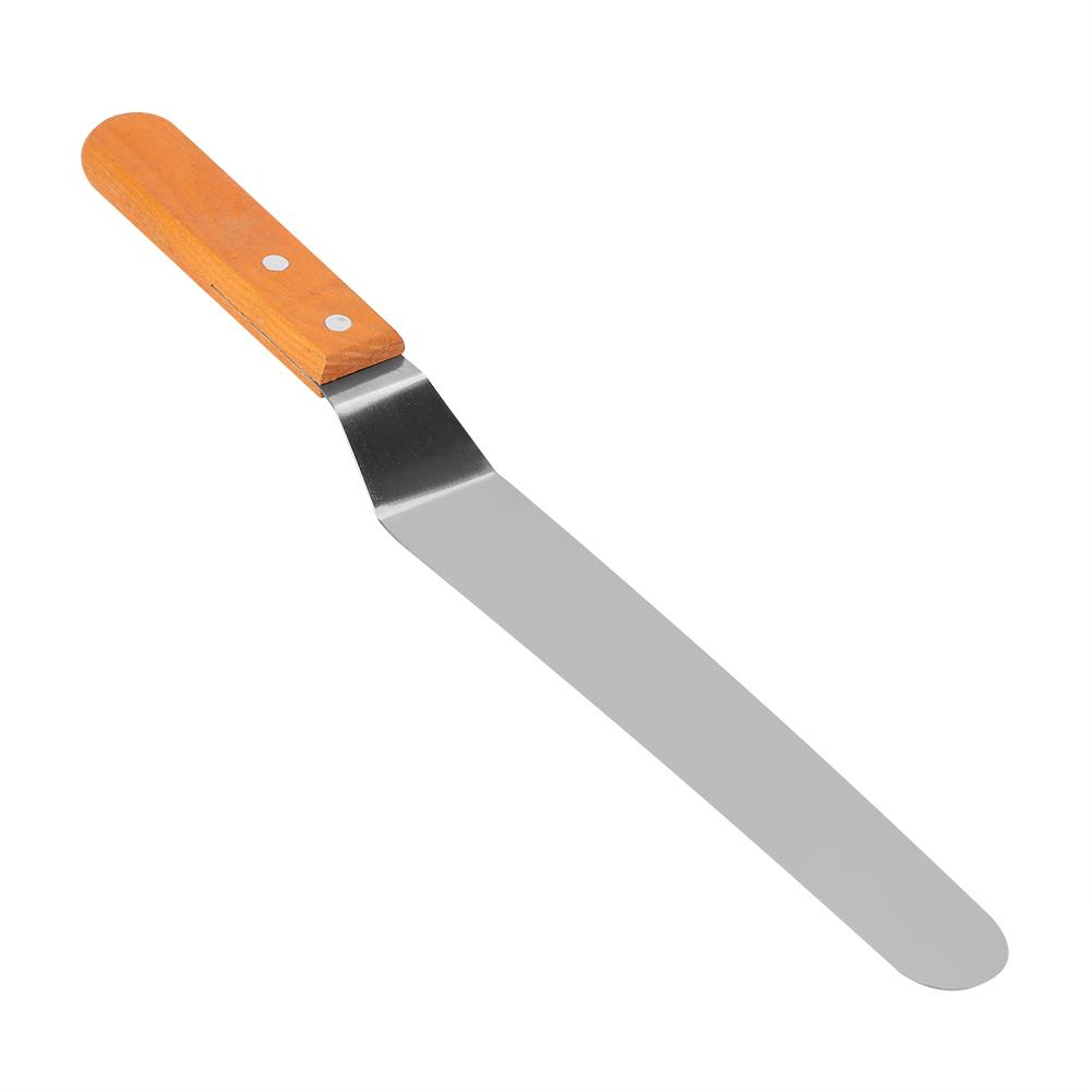 Szpatułka ze stali nierdzewnej z drewnianą rączką do ciasta, chleba, kremu, wygładzacz, narzędzie do pieczenia(3 #)