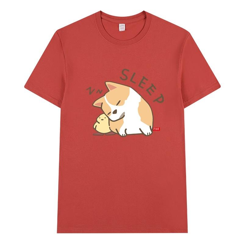 Summer Cartoon Printing Short-sleeved T-shirt Men And Women Couples Loose Loose Shirt Tops Aesthetic Clothing Summer Tops