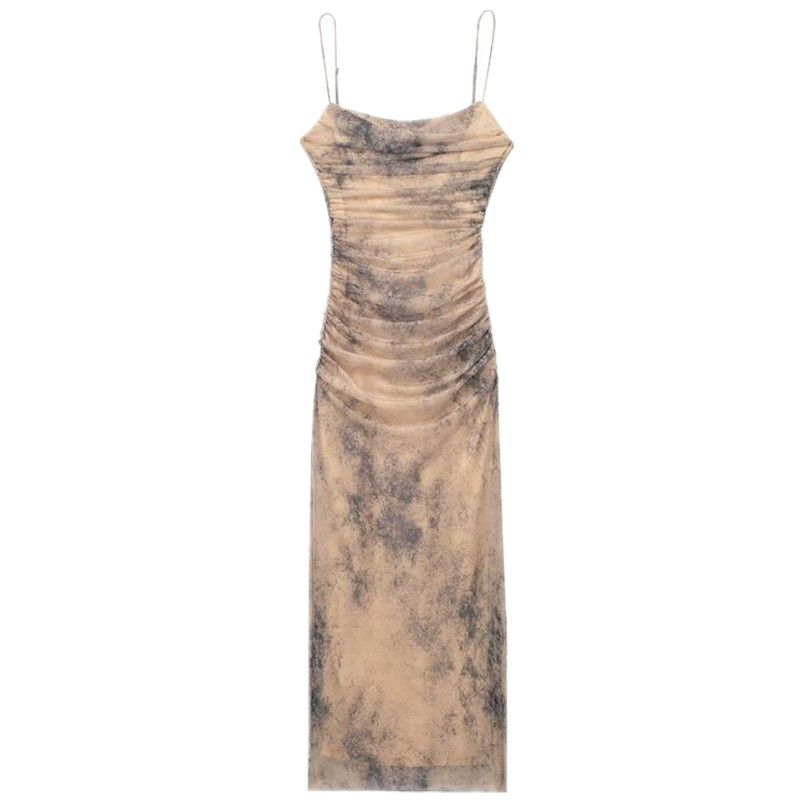 Fashion Style 2023 Autumn New Women's Clothing Slim Looking Easiest for Match Silk Net Print Dress 3067277 711