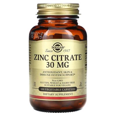 Zinc Citrate, 30 Mg, 100 Vegetarian Capsules