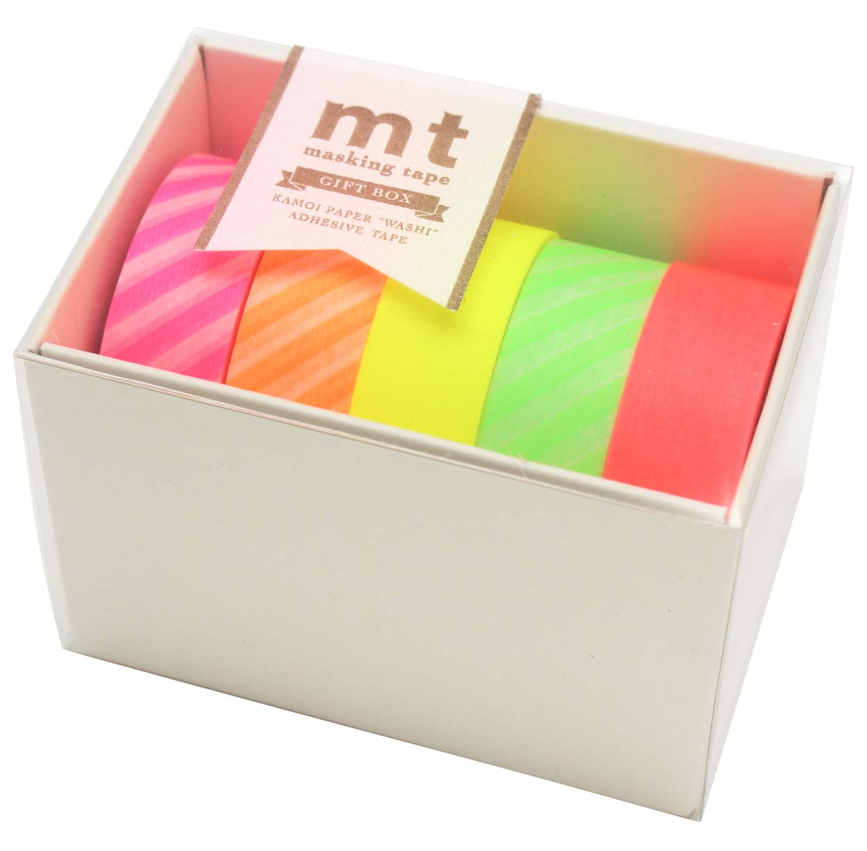 Kamoi Kakoshi Masking Tape mt Gift Box Neon 2 15mm x 10m 5 rolls MT05G006