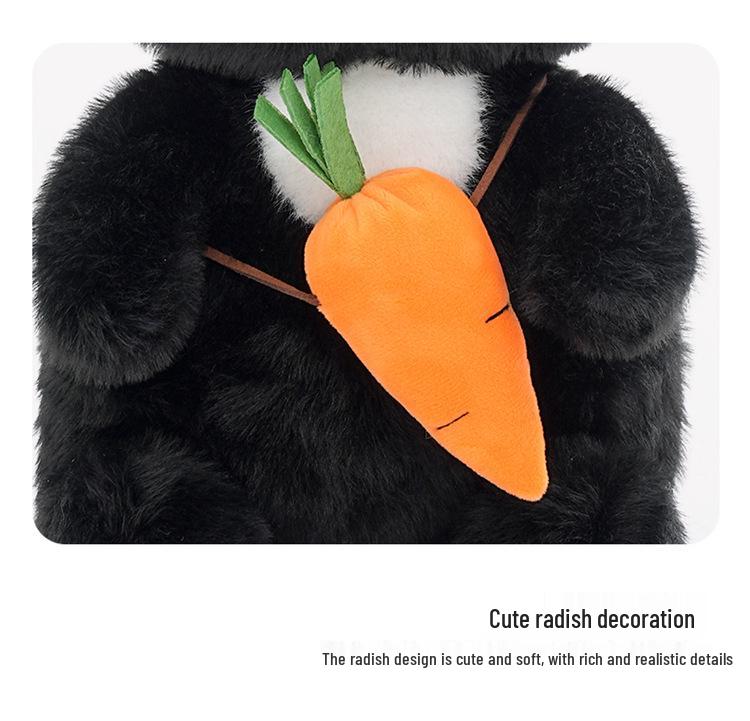 Hugs Baby Genuine Plush White Rabbit Holding Carrot - Creative Gift Toy