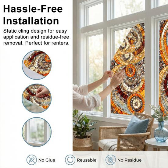 Bloemen Privacyfolie voor Ramen Statisch Hechtende Privacybeschermingsfolie Waterdichte Verwijderbare Raamfolie voor Huis Badkamer Slaapkamer Keuken Decoratie