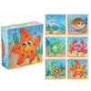 Cube 3D Wooden Puzzle Children'S Nine Pieces Six-Sided Wooden Block Tray Children'S Montessori Learning Educational Puzzle Toys