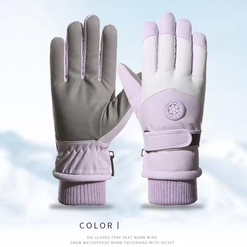 Winter Warm Waterproof Skiing Gloves for Unisex Touch Screen Wrist Adjustable Thick Gloves Outdoor Cycling Skiing Accessories