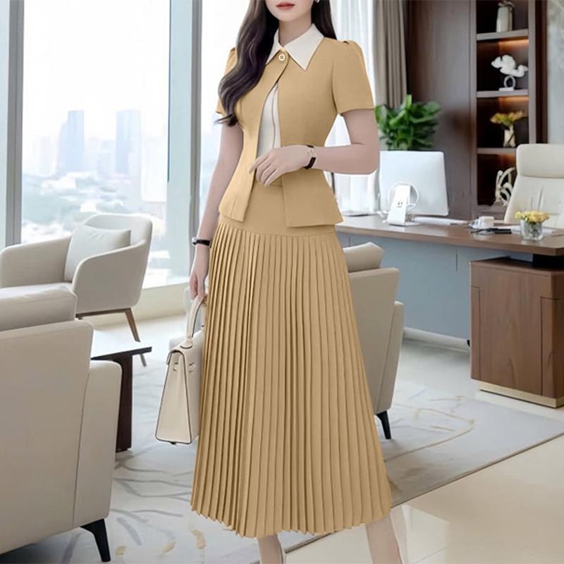 ZANZEA Women Short Sleeve Blouse and Skirts Summer Two Piece Suit Sets
