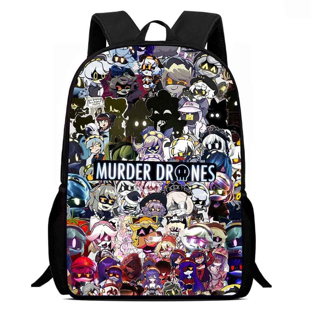 Printed Inorganic Killer Murder Drones School Bag, Cartoon Backpack Boys And Girls