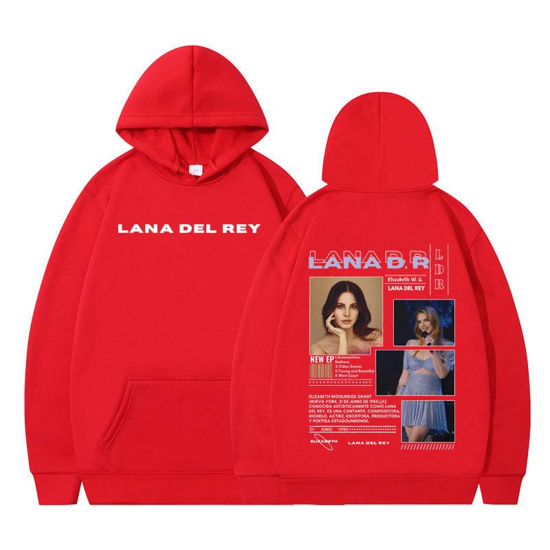 Lana Del Rey Hoodie mit doppelseitigem Print – Herren- und Damenmode im Harajuku-Stil – Lässiger Winterpullover mit langen Ärmeln – Hochwertiger Pullover