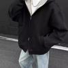 Men's Plus Size Heavyweight Double Zipper Hoodie, Autumn/Winter Cardigan Outerwear