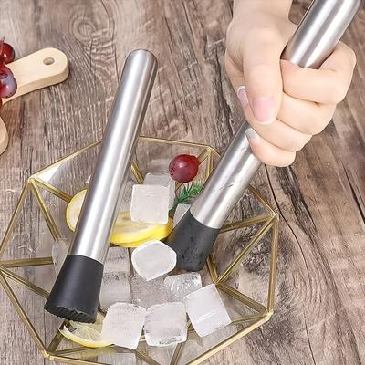 Martelo de Gelo Picado de Aço Inoxidável 3 Peças Palitos de Picolé Multifuncionais Vareta para Drinks Pestle para Frutas Limão Ferramenta de Bar