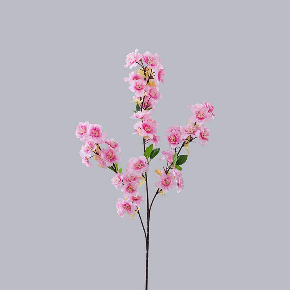Elegant Artificial Peach Blossom Branch Real Touch Fake Flower Silk Cherry Blossom Wedding Decor