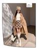 2025 Autumn/Winter Women's High-Waisted Plus Size Yellow Plaid Wool Mini Skirt