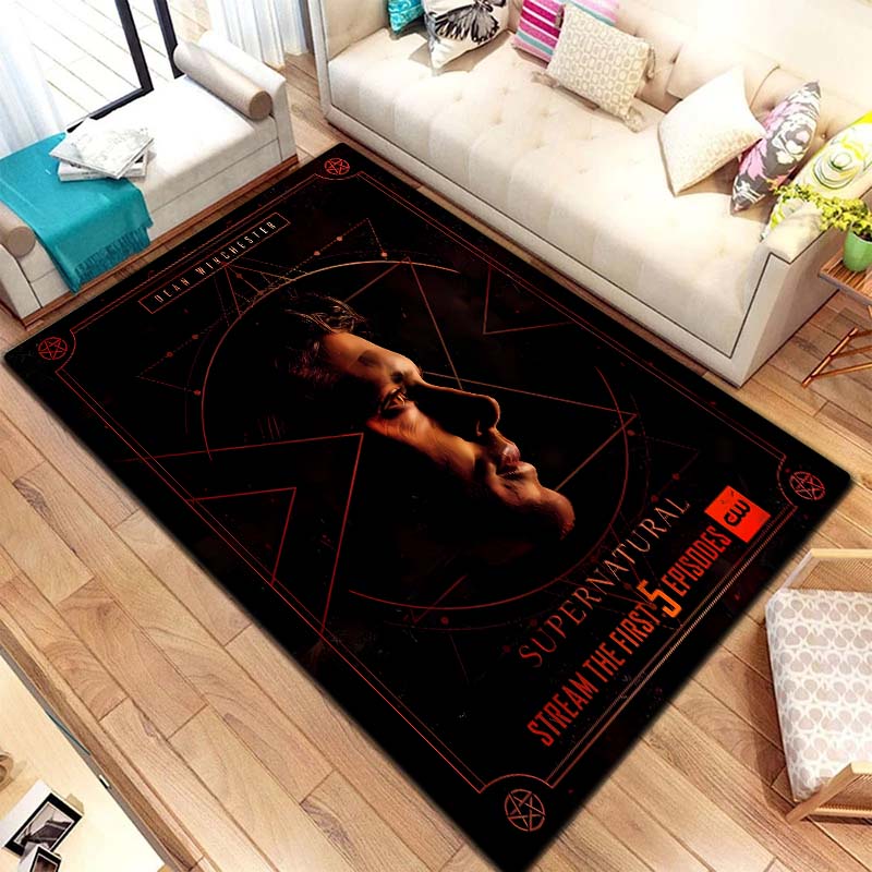 2026new Supernatural Sign Dean Sam Carpet Rug for Living Room Bedroom Home Sofa Decoration,Kids Play Area Rug Non-slip Floor Mat