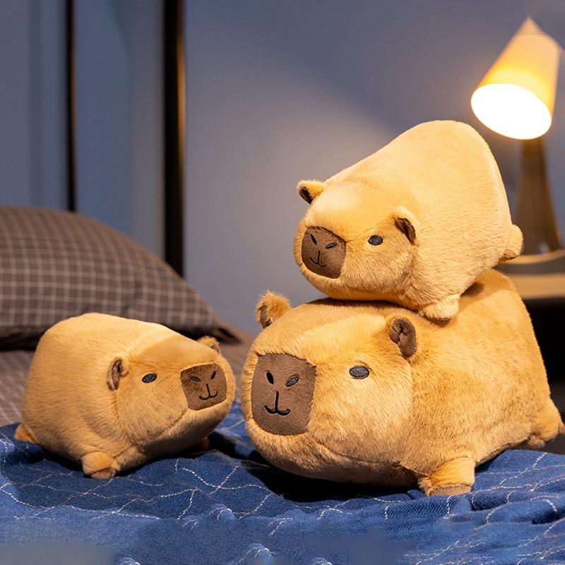 24/35cm Chubby Capybara Plush Toy Soft Stuffed Animal Capybara Plush Doll Soft Pillow Sofa Cushion Classic Gift