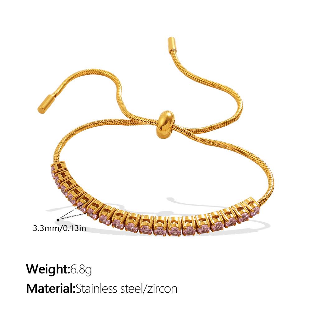 Stacked versatile gold drawstring bracelet exquisite shining adjustable diamond-encrusted jewelry