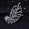 Shining Princess Fashion Exquisite Rhinestone Hollow Leaf Brooch Clothing Accessories Brooch Pin Jewelry Banquet Brooch Pin