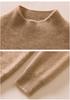 Women's 100% Pure Cashmere Soft Knit Sweater, Half-High Neck, Loose, Skin-Friendly, Slimming Base Layer