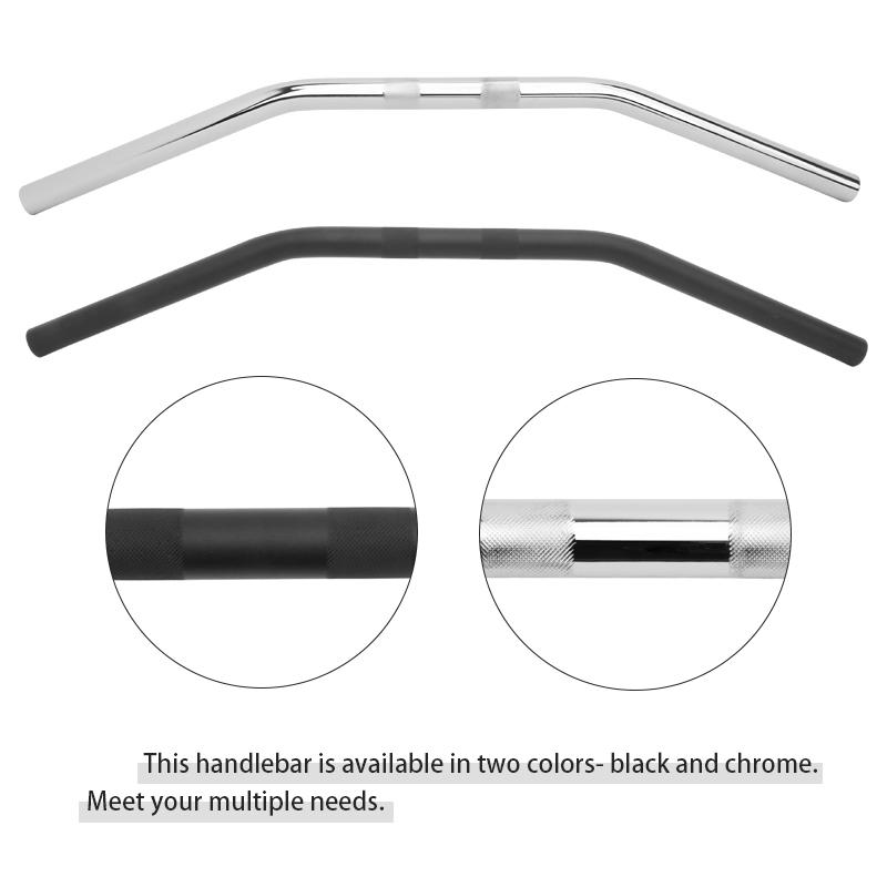 Aluminum Motorcycle 25mm 1" Classic Handlebar Chrome Black Retro Drag Handle Z Bar For Harley Softail Sportster XL883 1200
