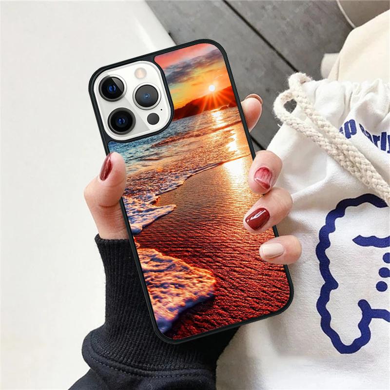 Summer Beach Sunset On Sea Phone Case For iPhone 17 Air 15 16 Cover  11 13 14 Pro Max 12 Plus Max Fundas