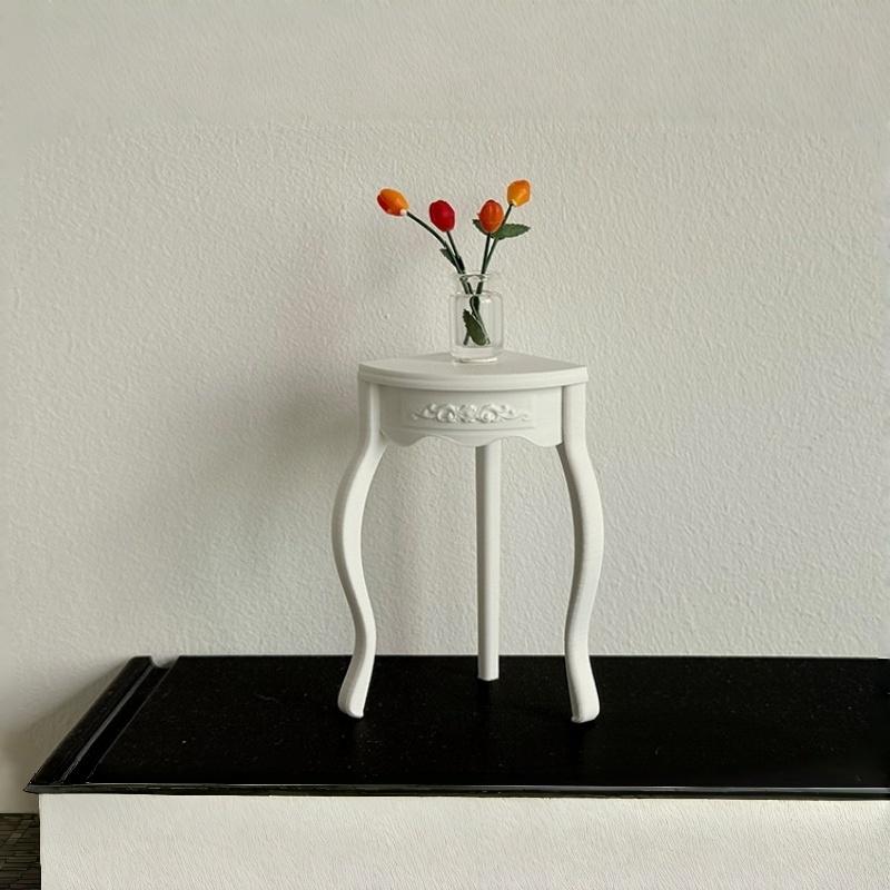 1Pcs Doll House Accessories 1:12 Dollhouse Miniature Retro Small Edge Several Mini Tea Table Furniture Home Model Decor Toy