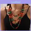 Retro Wooden Bead Necklace With Handcrafted Multiple Layers For Trendy Women