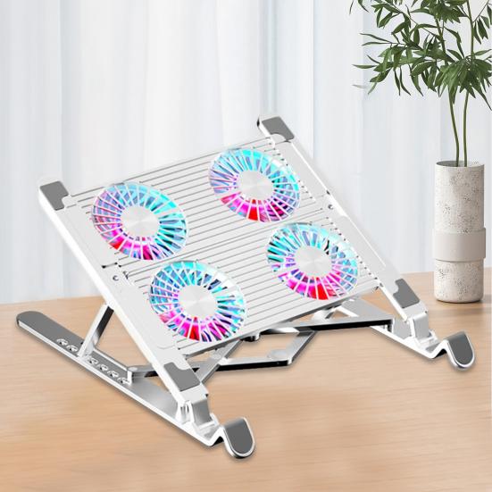 Chladicí podložka pro notebook 2/4 tiché ventilátory Výškově nastavitelné RGB Skládací hliníková slitina Počítačový chladič Stojan Držák chladiče PC Příslušenství