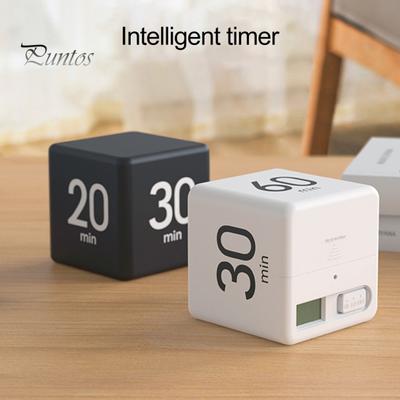 Rotierender Pomodoro-Timer, 1-60 Minuten, voreingestellt, LED-Anzeige, einstellbare Lautstärke, Würfel-Timer für Arbeit, Arbeitszimmer, Küche, tragbar, sensorgesteuert, einstellbar