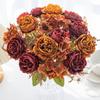Outdoor Silk Artificial Flowers 5 Heads Bridal Bouquets Simulated Persian Peony Fake Flowers Gifts Box Decor