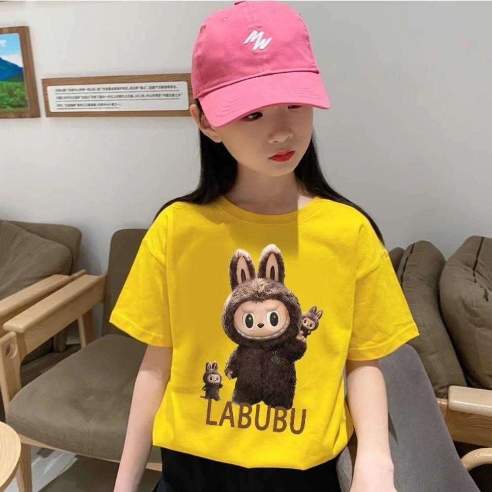 Children's T-shirt, neutral cartoon printed shirt, oversized short sleeved T-shirt