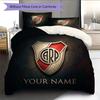 Custom Name River Plate Pattern Bedding Quilt Set Home Decoration Gift (1 * Duvet Cover + 2 * Pillowcase Without Core)