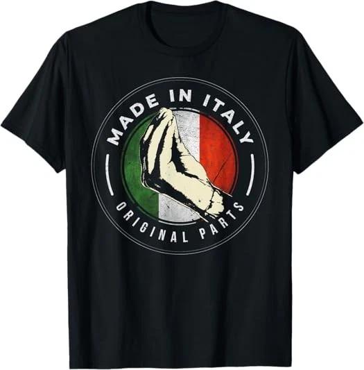 Italian Flag Made In Italy Hand Gesture Italia Tee T-Shirt S-3XL S